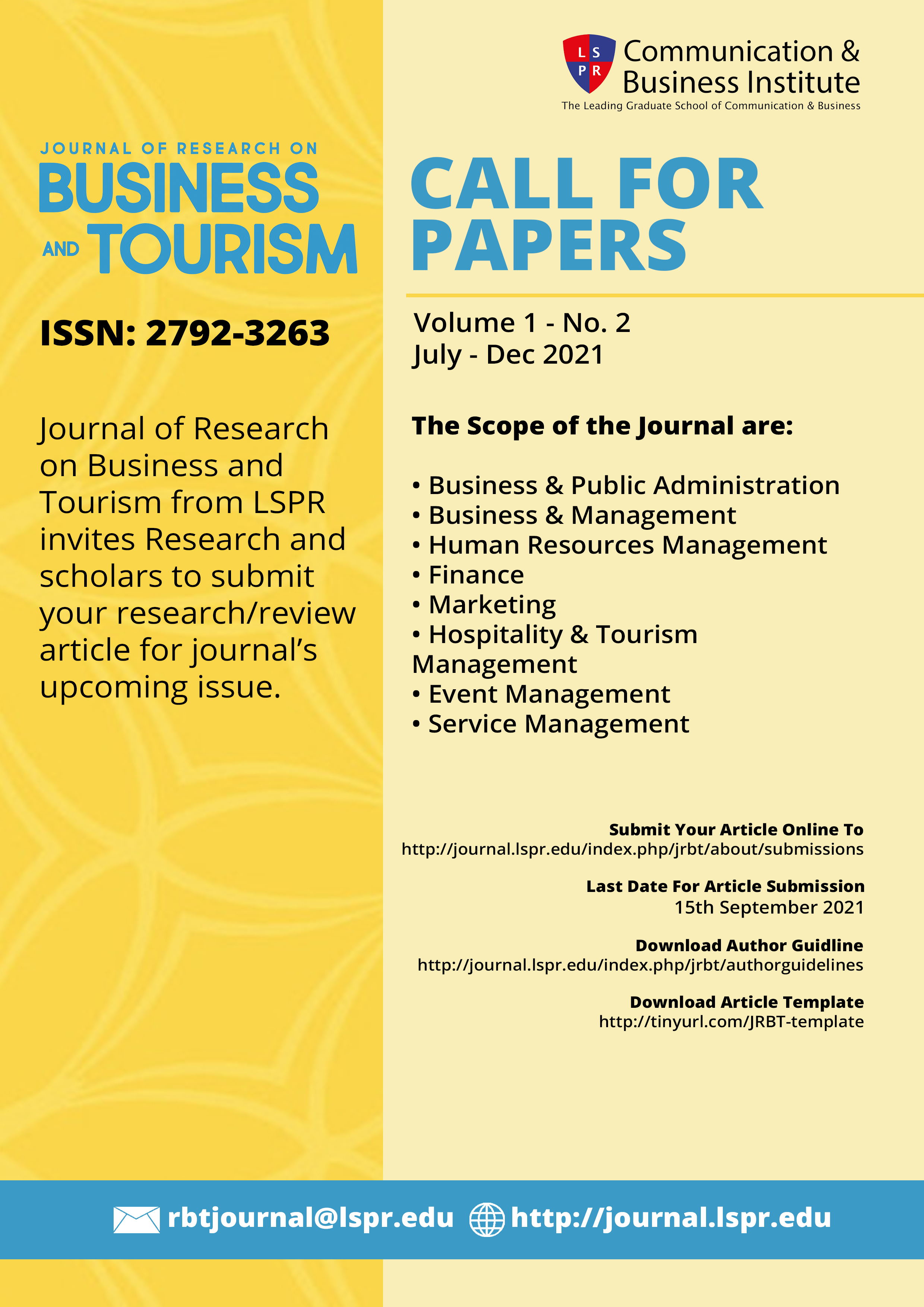 Journal of Research on Business and Tourism